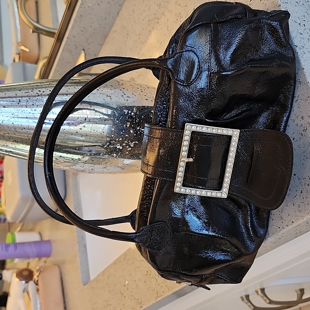 Handbag Nordstrom Black Patent Leather Crinkle. Made in Italy